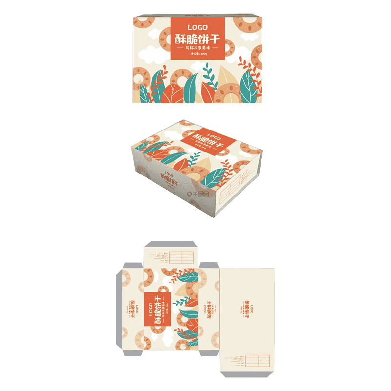 Korrugerte kjeksemballasjebokser