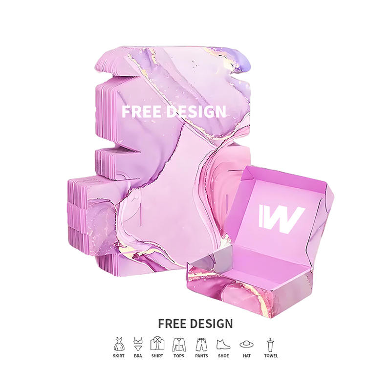 Lilla marmor korrugerte klær emballasjebokser