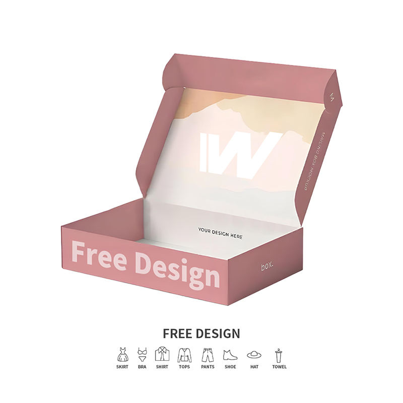 Myk rosa korrugerte klær emballasjebokser