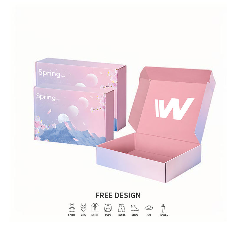 Pastellfarget gradient korrugerte klær emballasjebokser