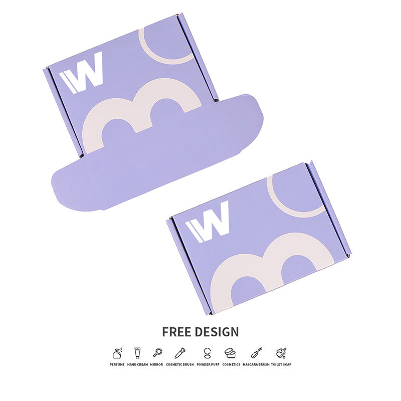 Lavendel lilla korrugerte kosmetiske emballasjebokser