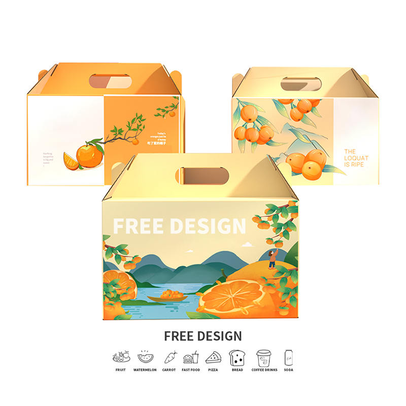 Korrugerte oransje emballasjebokser