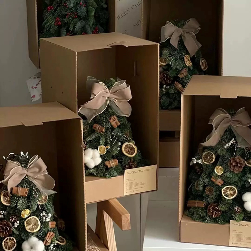 Uniform brune bølgepapp blomster gaveesker