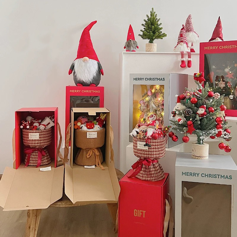 Gjennomsiktige blomstergaveesker med festlig tema